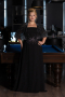 Kleider in Großen Größen Lang Chiffon Schwarz ABU6529