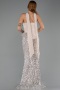 Abendkleid im Meerjungfrau-Stil Lang Beige ABU6620