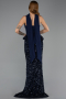 Abendkleid im Meerjungfrau-Stil Lang Marineblau ABU6620