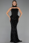Abendkleid im Meerjungfrau-Stil Lang Schwarz ABU6620
