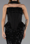 Abendkleid im Meerjungfrau-Stil Lang Schwarz ABU6620