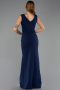 Abendkleid Lang Marineblau ABU6524