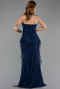 Abendkleid im Meerjungfrau-Stil Lang Spitze Marineblau ABU6621