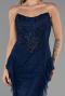Abendkleid im Meerjungfrau-Stil Lang Spitze Marineblau ABU6621