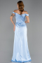 Abschlusskleid Lang Satin Eisblau ABU6574