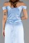 Abschlusskleid Lang Satin Eisblau ABU6574