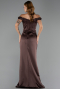 Abschlusskleid Lang Satin Braun ABU6574