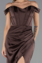 Abschlusskleid Lang Satin Braun ABU6574