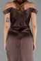Abschlusskleid Lang Satin Braun ABU6574