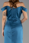 Abschlusskleid Lang Satin Petrolblau ABU6574