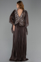 Abendkleid in Übergröße Lang Chiffon Braun ABU6619