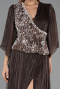 Abendkleid in Übergröße Lang Chiffon Braun ABU6619
