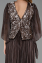 Abendkleid in Übergröße Lang Chiffon Braun ABU6619