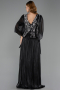 Abendkleid in Übergröße Lang Chiffon Schwarz ABU6619