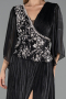 Abendkleid in Übergröße Lang Chiffon Schwarz ABU6619