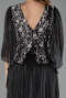 Abendkleid in Übergröße Lang Chiffon Schwarz ABU6619