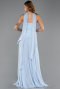 Abschlusskleid Lang Chiffon Eisblau ABU5763