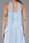 Abschlusskleid Lang Chiffon Eisblau ABU5763