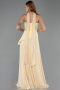 Abschlusskleid Lang Chiffon Gelb ABU5763