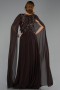 Abendkleid Lang Chiffon Braun ABU6566