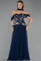 Abendkleid Lang Chiffon Marineblau ABU6612
