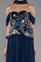 Abendkleid Lang Chiffon Marineblau ABU6612