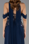 Abendkleid Lang Chiffon Marineblau ABU6612