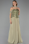 Kleider in Großen Größen Lang Chiffon Pistaziengrün ABU6535