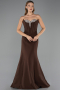 Abendkleid im Meerjungfrau-Stil Lang Braun ABU6526
