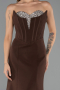 Abendkleid im Meerjungfrau-Stil Lang Braun ABU6526