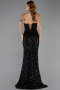 Abendkleid Lang Schuppig Schwarz ABU6613