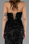 Abendkleid Lang Schuppig Schwarz ABU6613