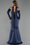 Abendkleid Lang Satin Marineblau ABU6616