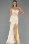 Abendkleid Lang Satin Gelb ABU6616