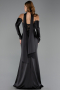 Abendkleid Lang Satin Schwarz ABU6616