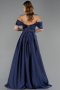 Abendkleid Lang Satin Marineblau ABU6617