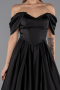Abendkleid Lang Satin Schwarz ABU6617