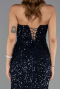 Abendkleid Lang Schuppig Marineblau ABU6613