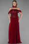 Abendkleid Lang Chiffon Weinrot ABU6532