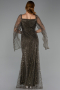 Abendkleid Lang Perlenbesetzt Khaki ABU5066