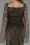 Abendkleid Lang Perlenbesetzt Khaki ABU5066