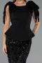Abendkleid Lang Schuppig Schwarz ABU6607