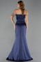 Abendkleid im Meerjungfrau-Stil Lang Satin Marineblau ABU6608
