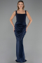 Abschlusskleid Lang Satin Marineblau ABU5990