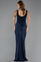 Abschlusskleid Lang Satin Marineblau ABU5990