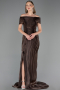 Abschlusskleid Lang Chiffon Braun ABU6581