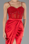 Abendkleid Lang Satin Rot ABU3312