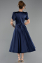 Partykleid Midi Satin Marineblau ABK2699