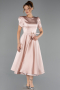 Partykleid Midi Satin Puder ABK2699