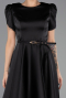 Partykleid Midi Satin Schwarz ABK2699